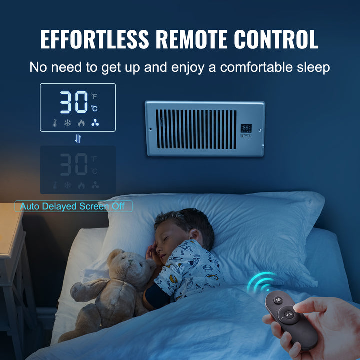 VEVOR Register Booster Fan – Remote & Thermostat Controlled