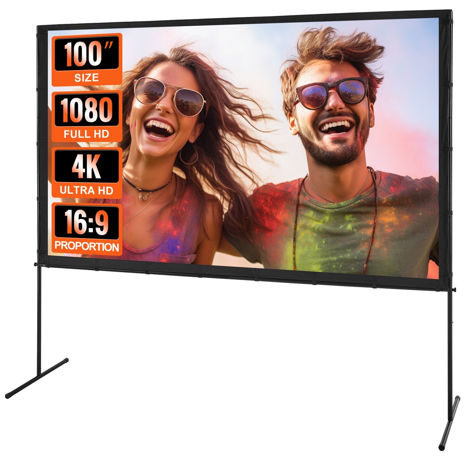 100" Projector Screen with Stand (16:9)