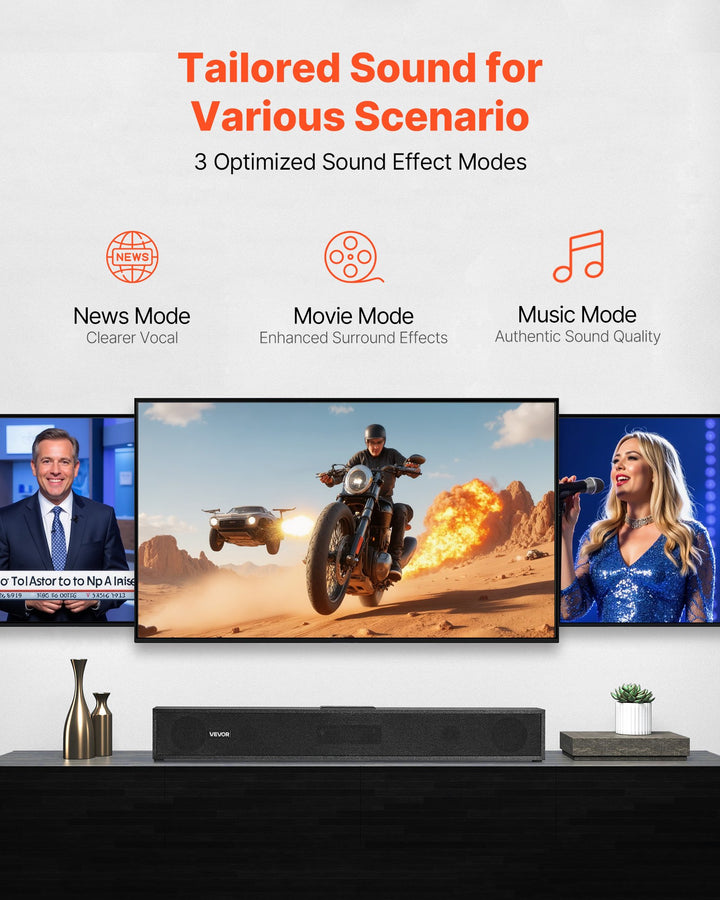 24" 2.0 Channel TV Sound Bar – 80W