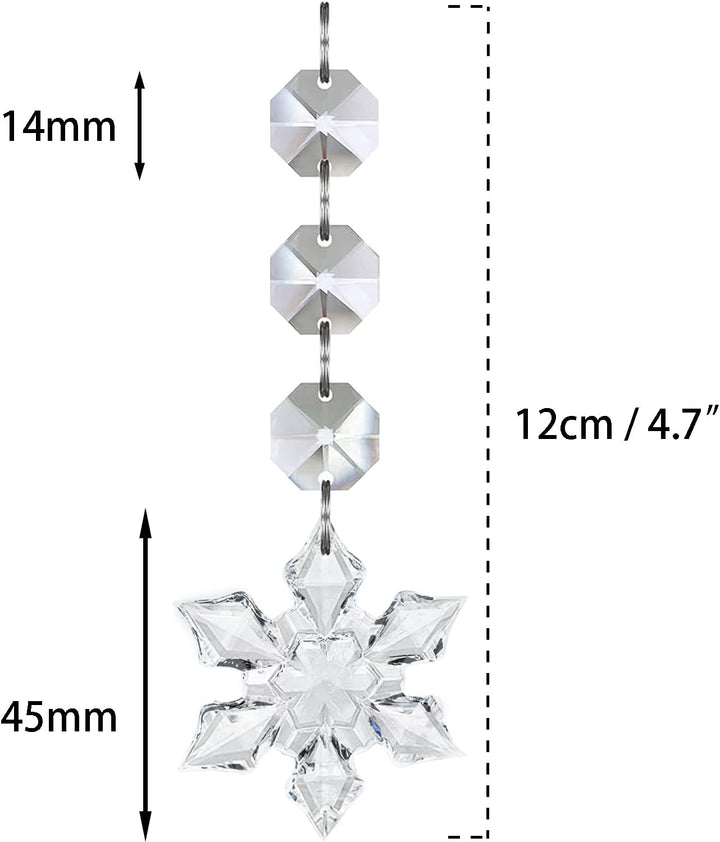 Jishi 30 Pack Clear Snowflake Christmas Tree Ornaments