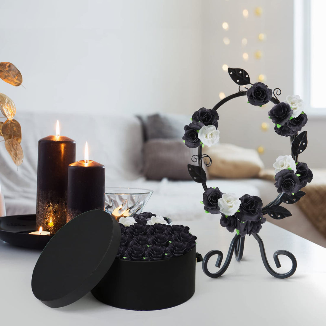 Kesoto 50pcs Red Roses Buds Artificial Flowers Bulk