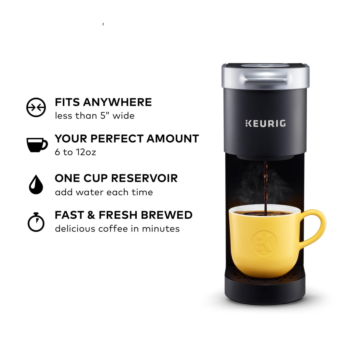 Keurig K-Mini Single Serve Coffee Maker – Evergreen – 6 To 12 Oz Cup Sizes