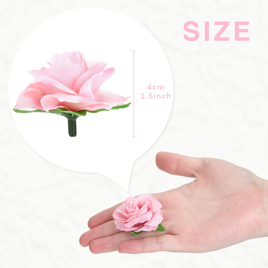 Kesoto 50pcs Red Roses Buds Artificial Flowers Bulk