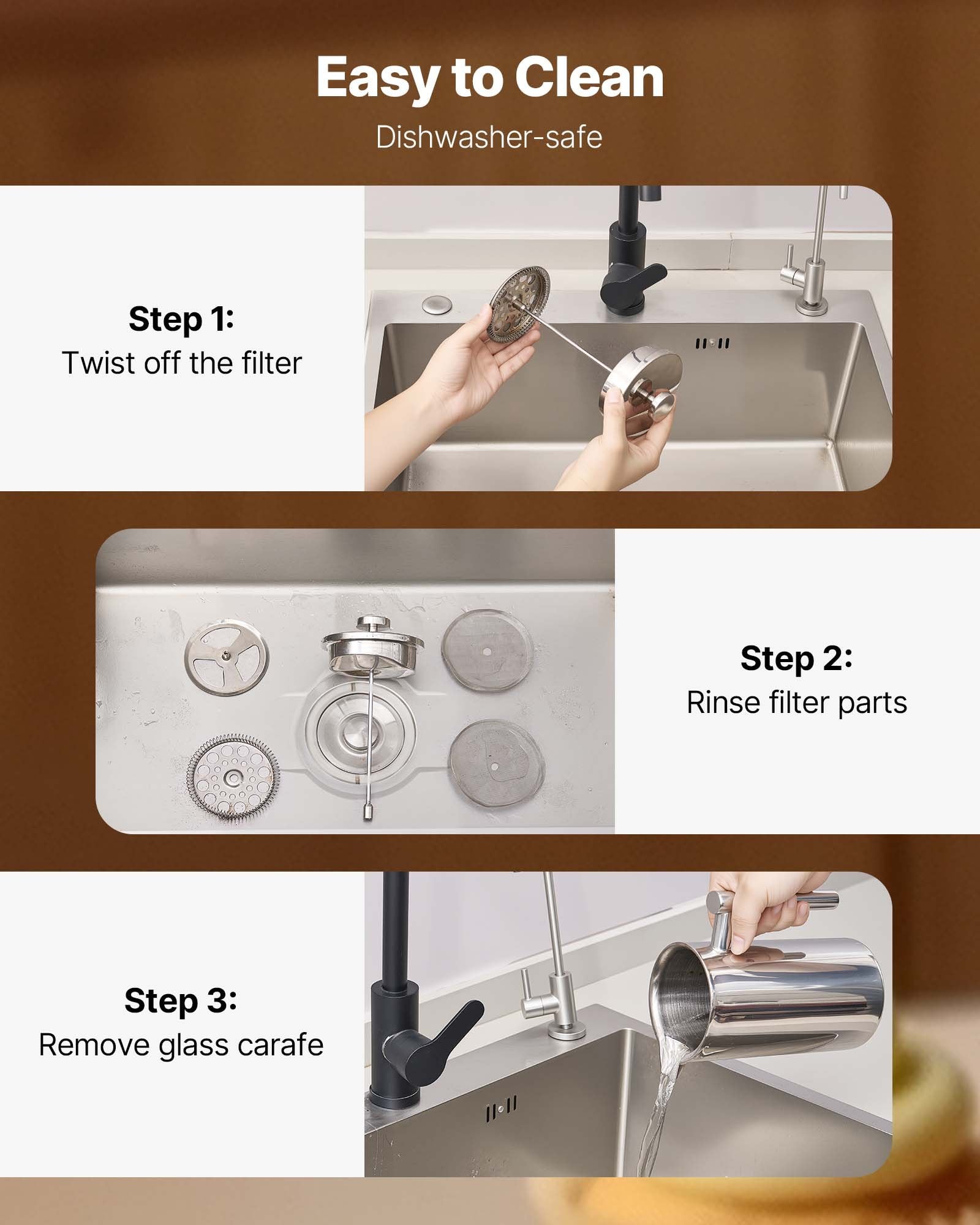 34oz Stainless Steel French Press Coffee Maker