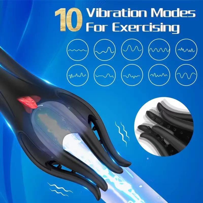 Electric Shock Tongue Licking Airplane Bottle Men's Automatic Penis Trainer Turtle Head Exerciser Masturbation Product