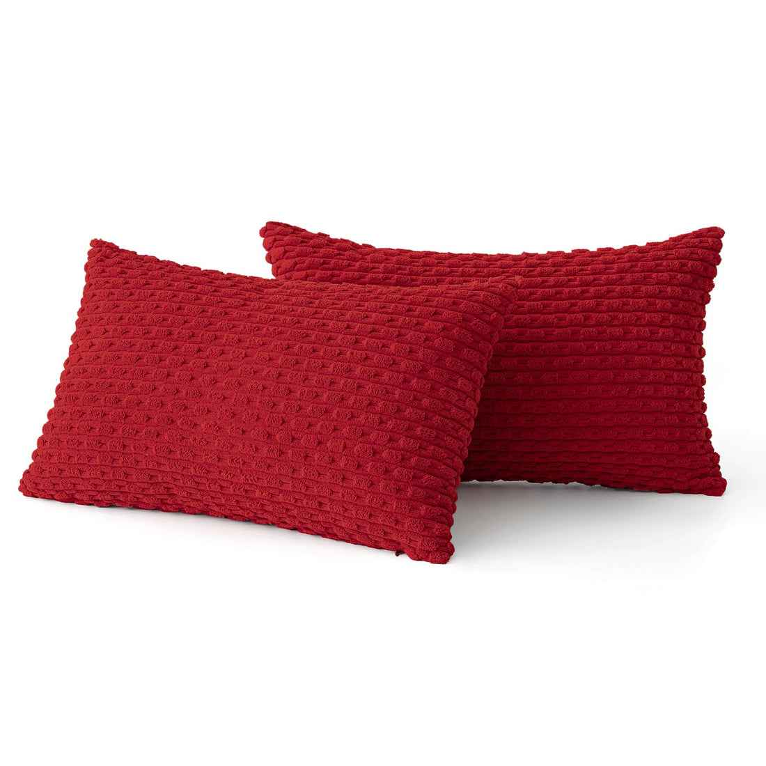 MIULEE Rust Throw Pillow Covers Soft Corduroy Decorative Set of 2