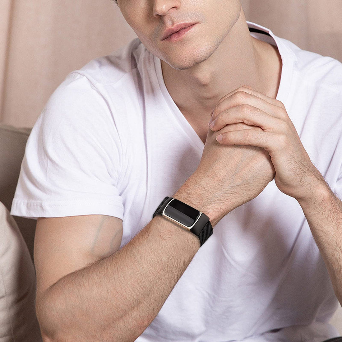 Surundo Fitbit  Metal Mesh Milanese Loop Adjustable Strap