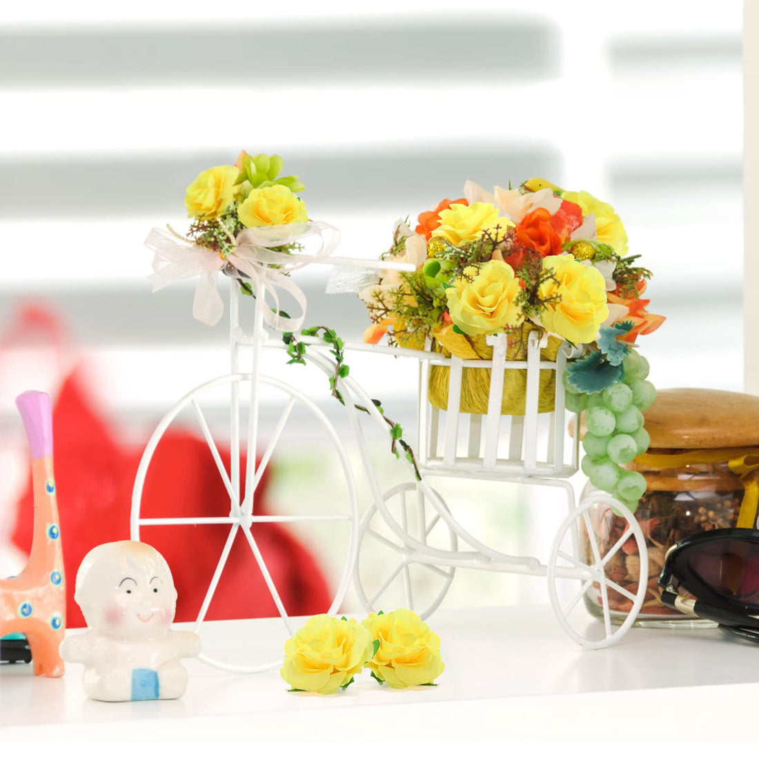 Kesoto 50pcs Red Roses Buds Artificial Flowers Bulk