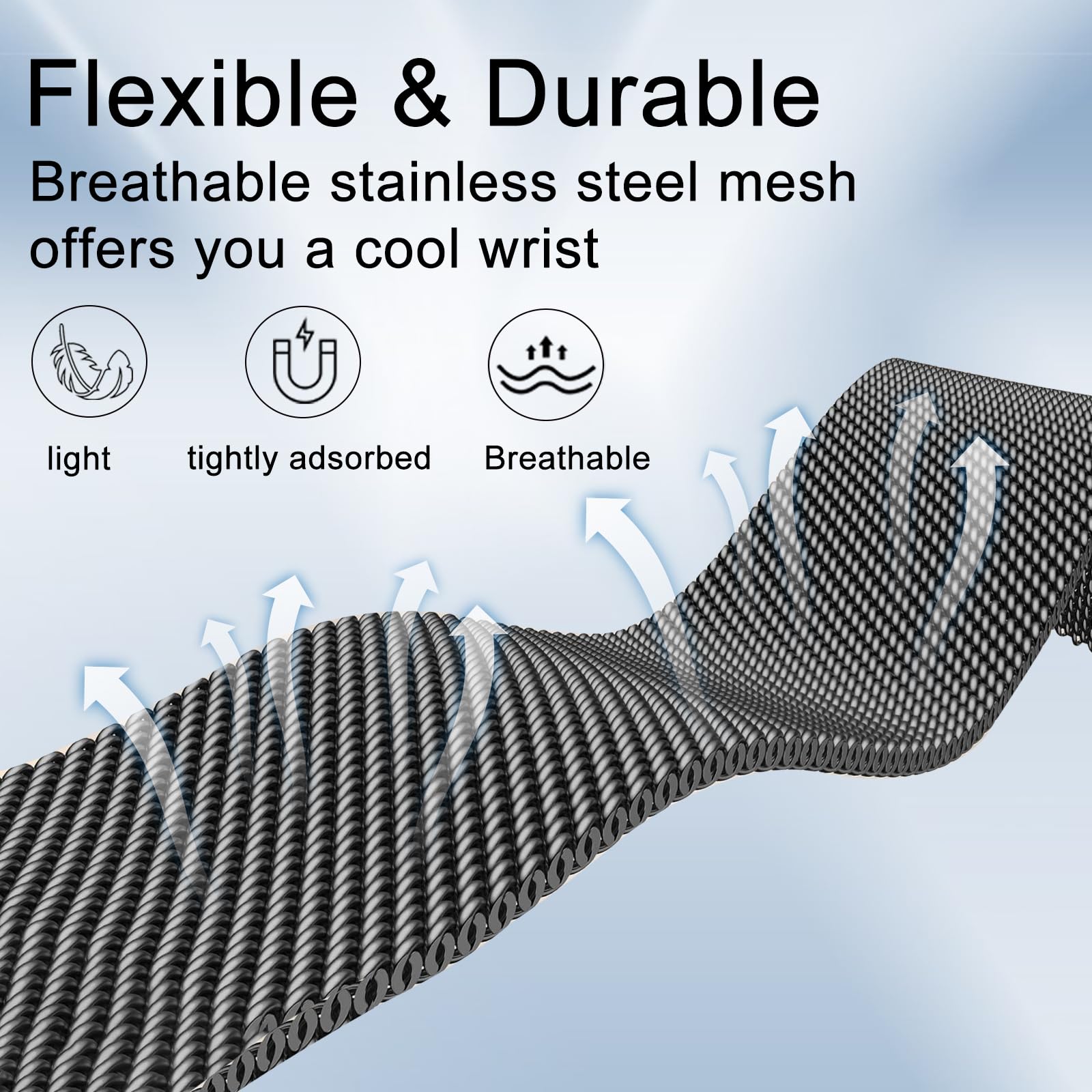 Surundo Fitbit  Metal Mesh Milanese Loop Adjustable Strap