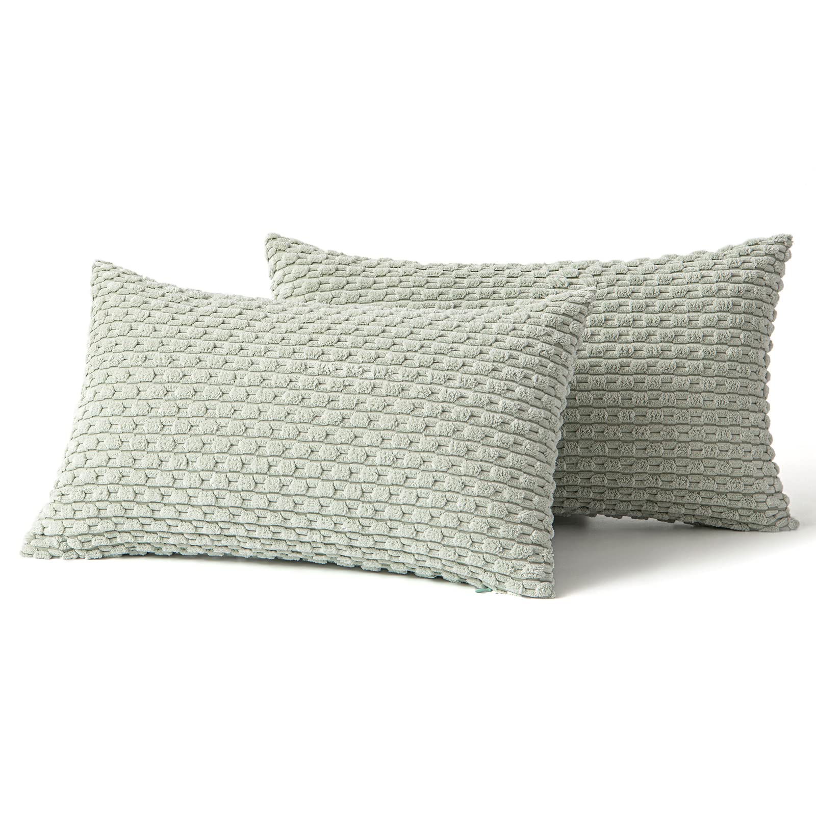 MIULEE Rust Throw Pillow Covers Soft Corduroy Decorative Set of 2