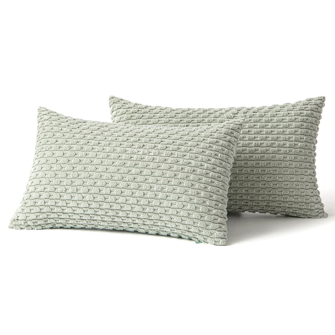 MIULEE Rust Throw Pillow Covers Soft Corduroy Decorative Set of 2