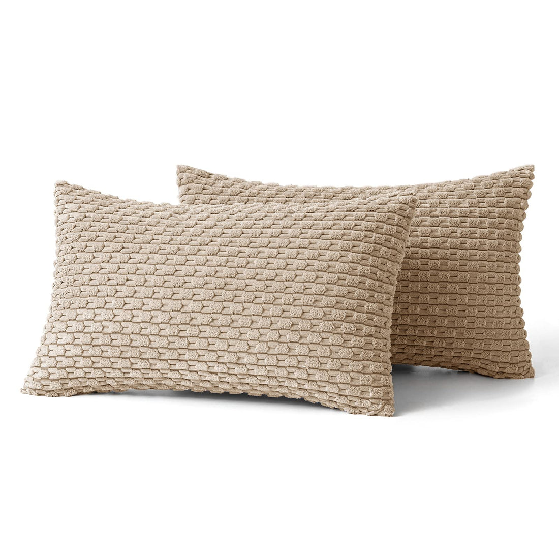 MIULEE Rust Throw Pillow Covers Soft Corduroy Decorative Set of 2