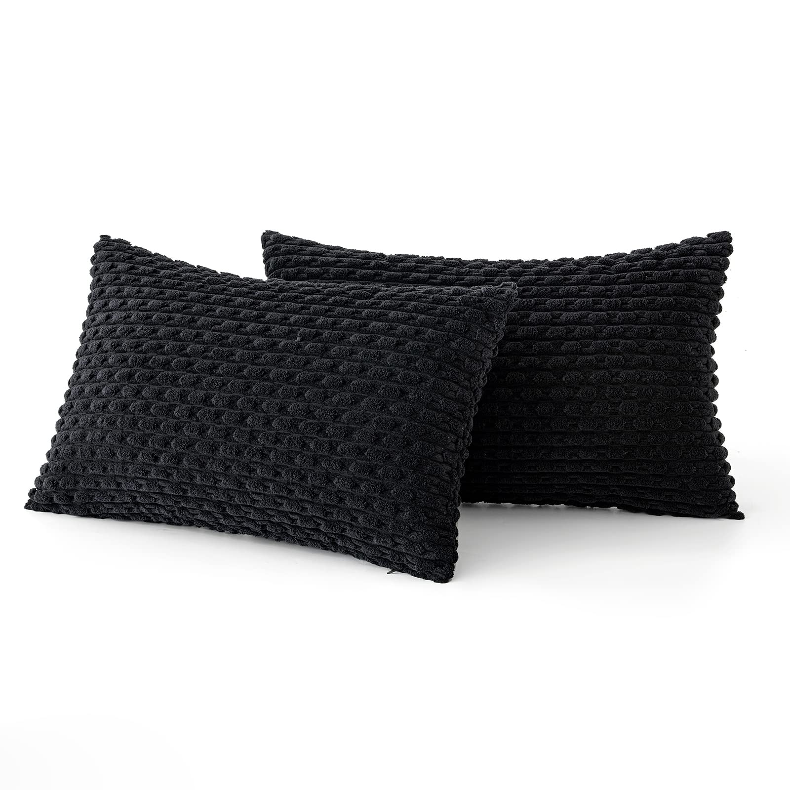 MIULEE Rust Throw Pillow Covers Soft Corduroy Decorative Set of 2