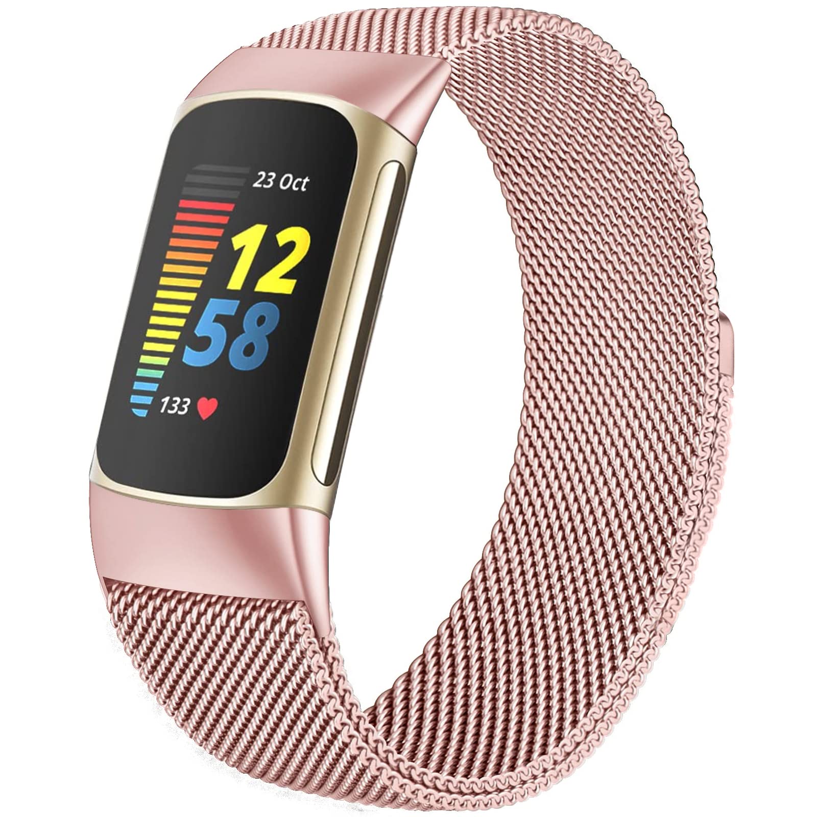 Surundo Fitbit  Metal Mesh Milanese Loop Adjustable Strap