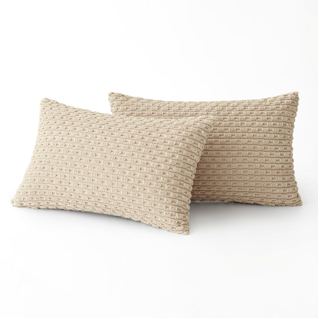 MIULEE Rust Throw Pillow Covers Soft Corduroy Decorative Set of 2