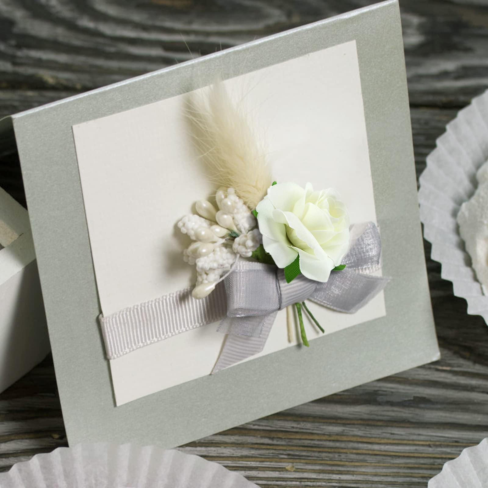 Kesoto 50pcs Red Roses Buds Artificial Flowers Bulk