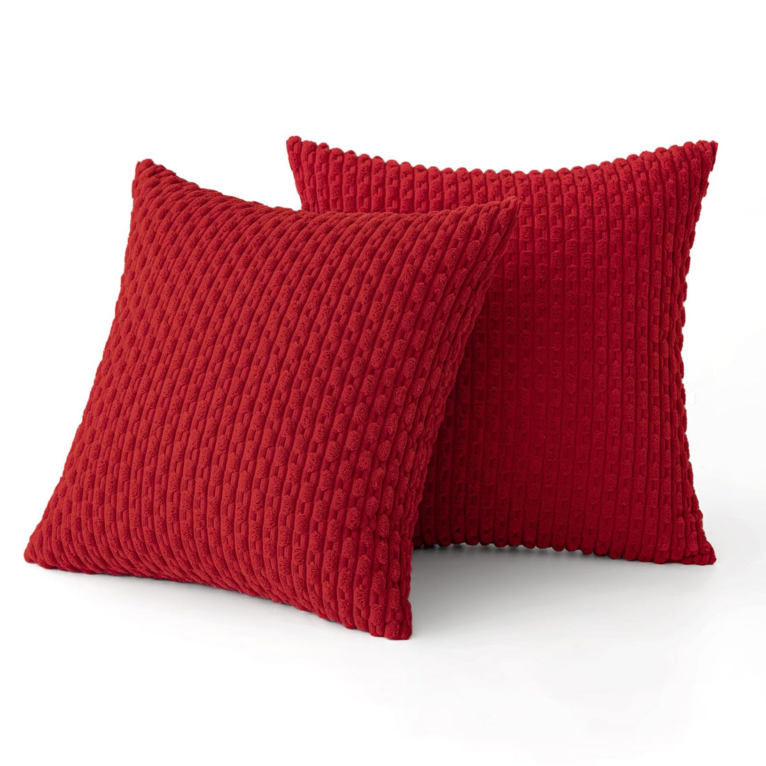 MIULEE Rust Throw Pillow Covers Soft Corduroy Decorative Set of 2