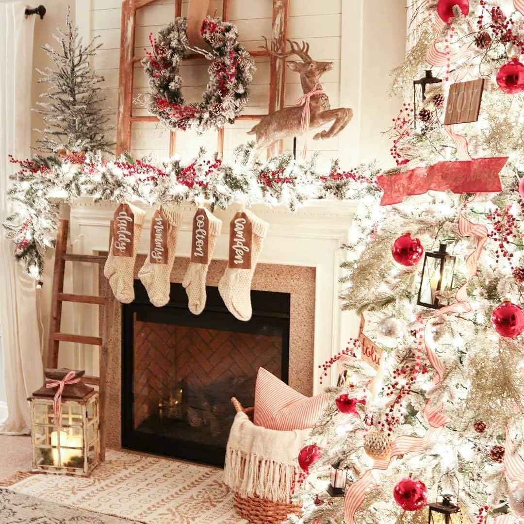 Fesciory 4 Pack 18 Inch Ivory Cable Knit Christmas Stockings