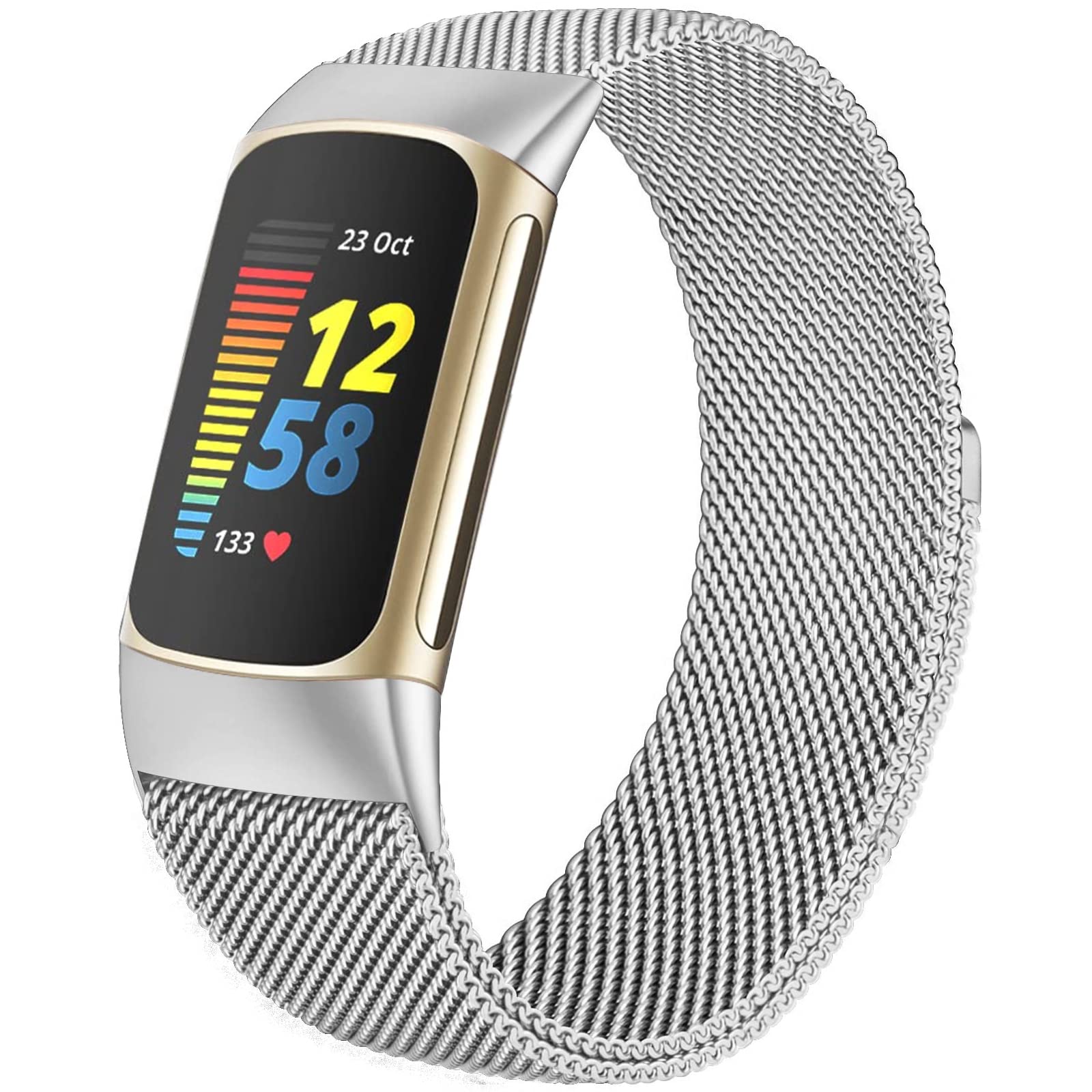 Surundo Fitbit  Metal Mesh Milanese Loop Adjustable Strap