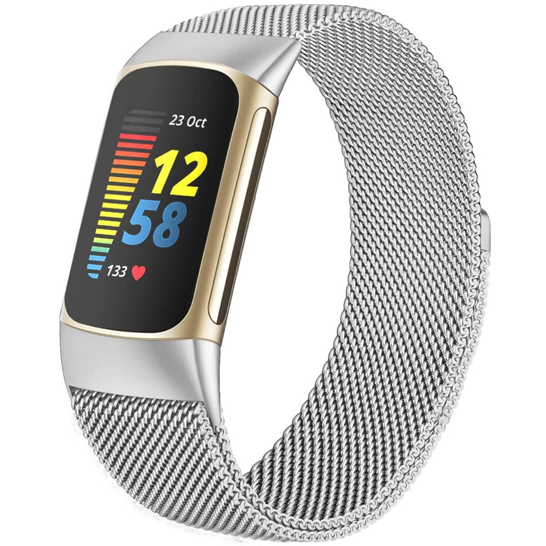 Surundo Fitbit  Metal Mesh Milanese Loop Adjustable Strap