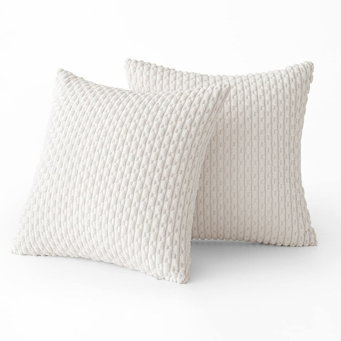 MIULEE Rust Throw Pillow Covers Soft Corduroy Decorative Set of 2