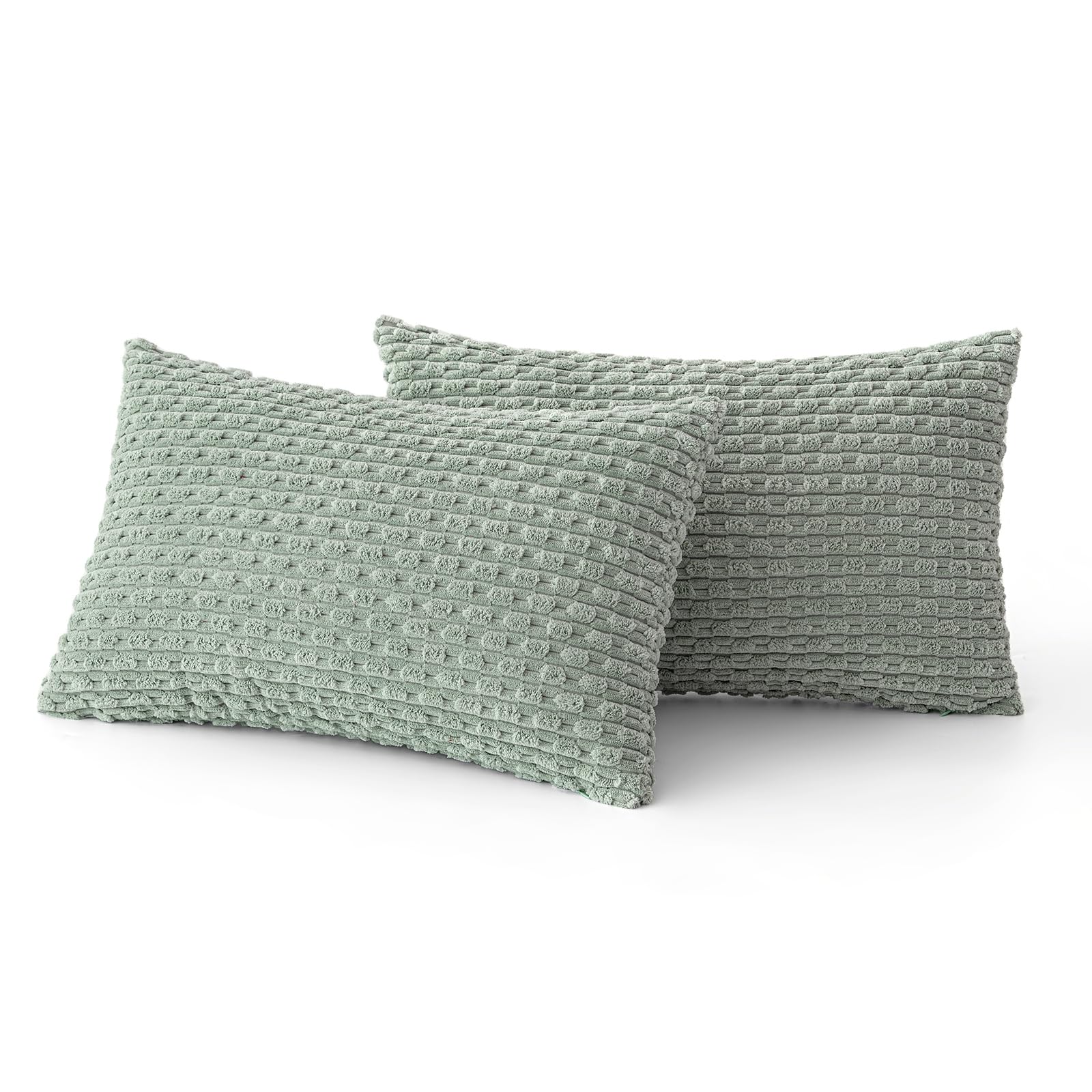 MIULEE Rust Throw Pillow Covers Soft Corduroy Decorative Set of 2