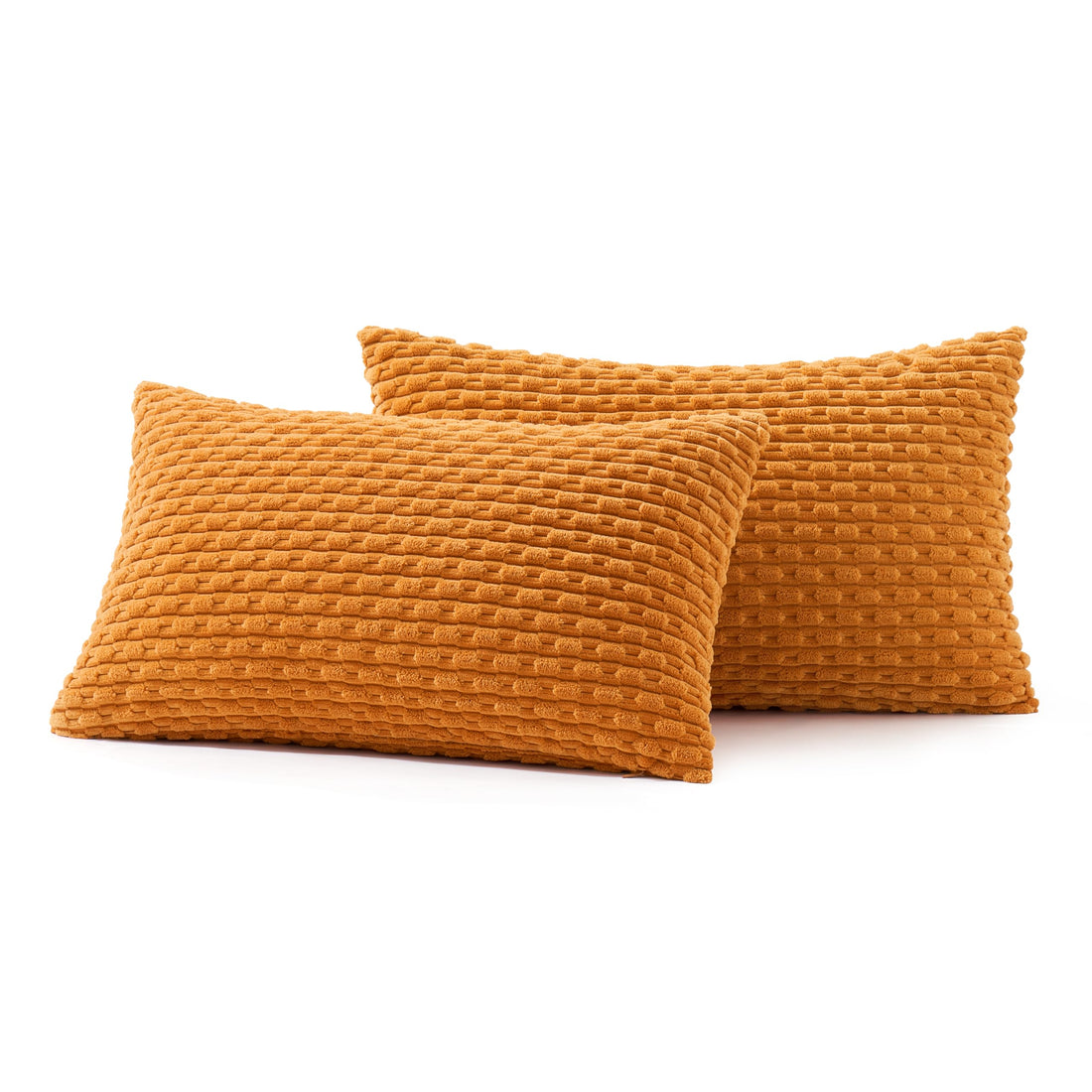 MIULEE Rust Throw Pillow Covers Soft Corduroy Decorative Set of 2