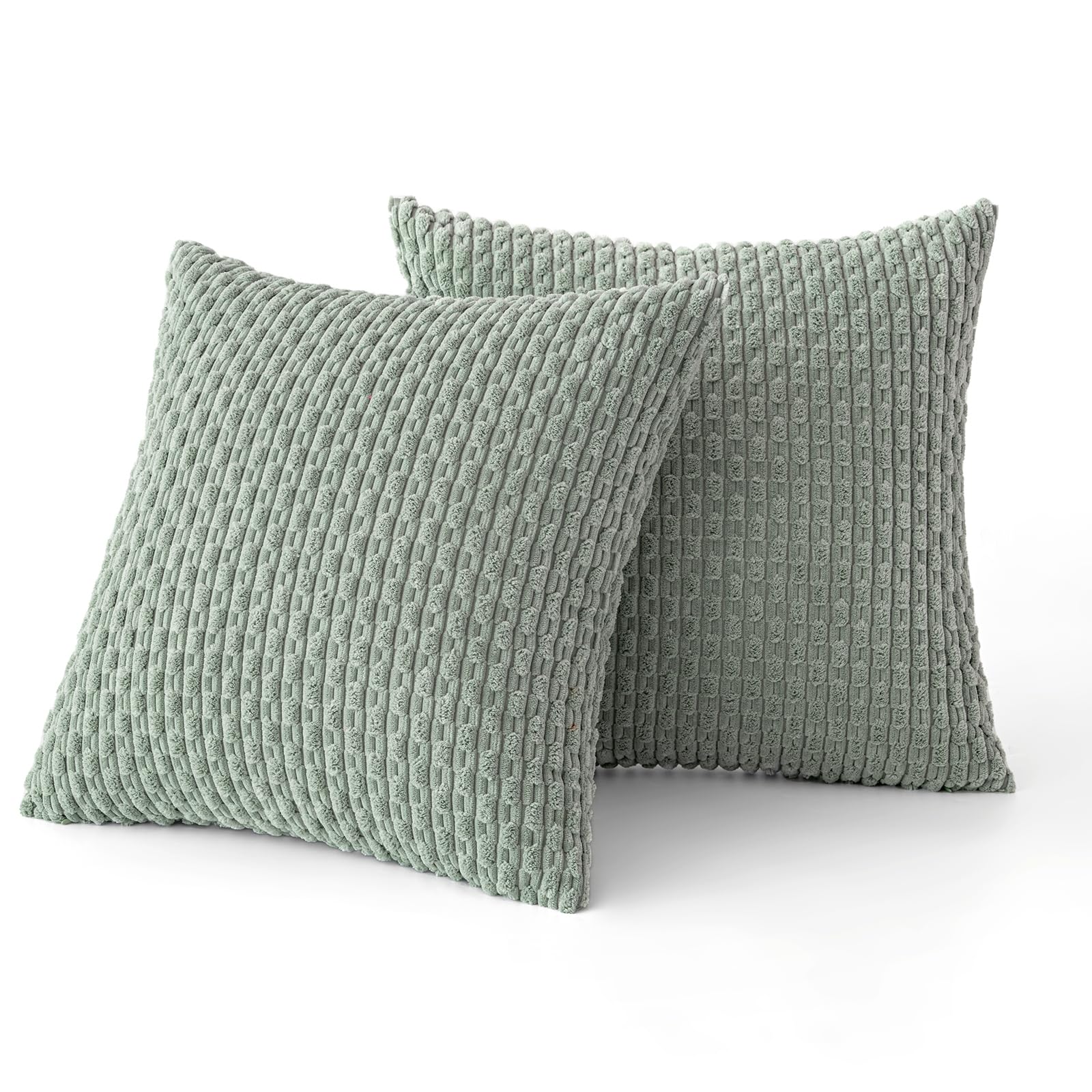 MIULEE Rust Throw Pillow Covers Soft Corduroy Decorative Set of 2