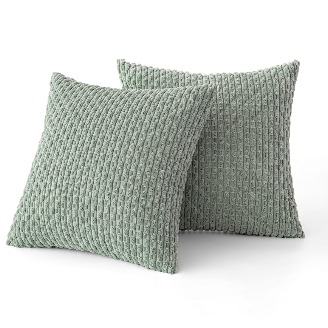 MIULEE Rust Throw Pillow Covers Soft Corduroy Decorative Set of 2