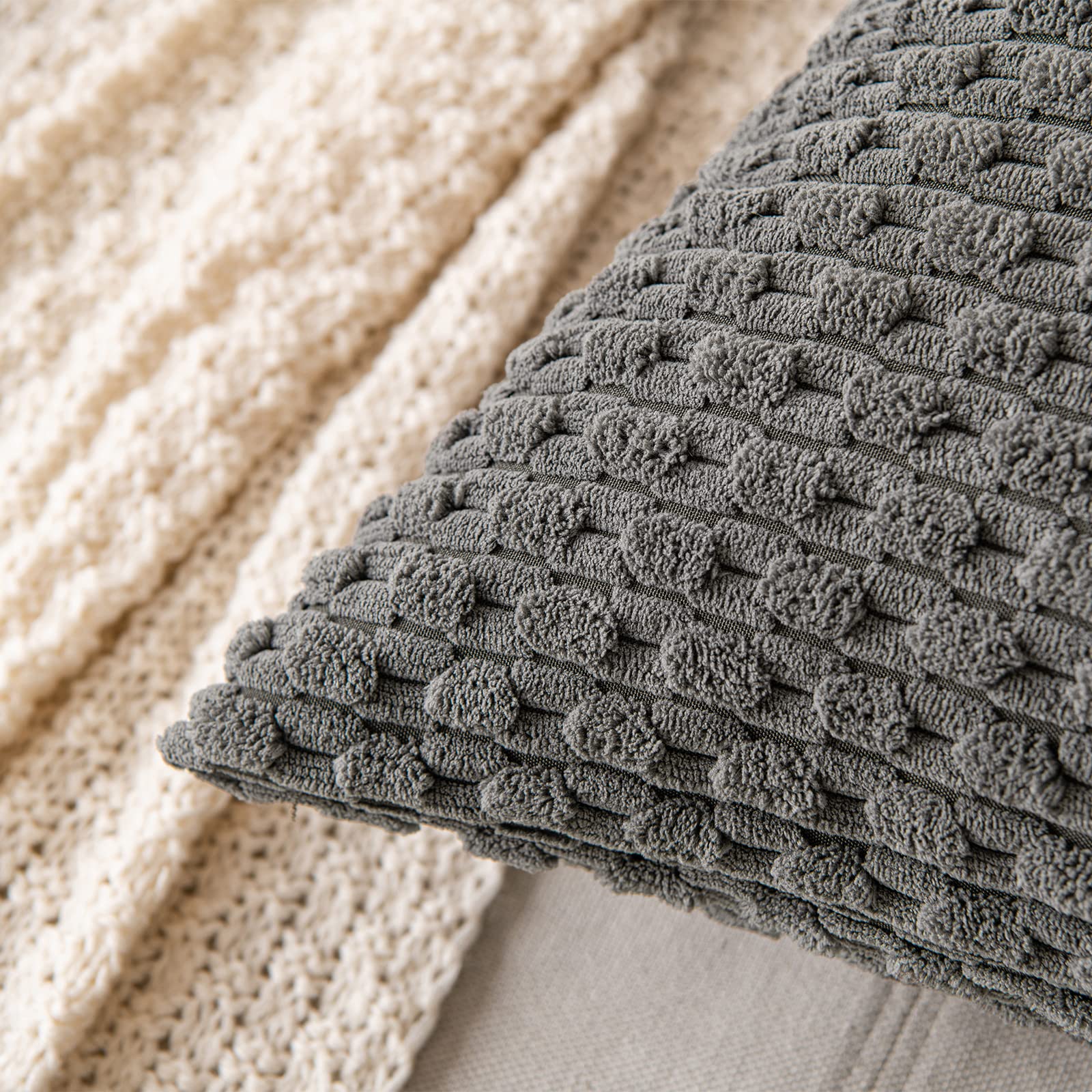 MIULEE Rust Throw Pillow Covers Soft Corduroy Decorative Set of 2