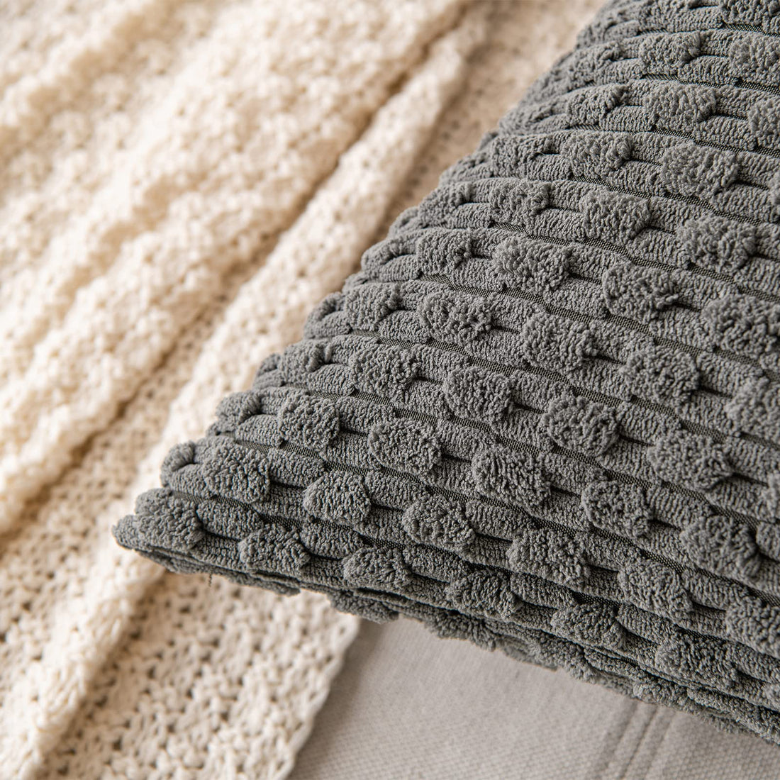 MIULEE Rust Throw Pillow Covers Soft Corduroy Decorative Set of 2