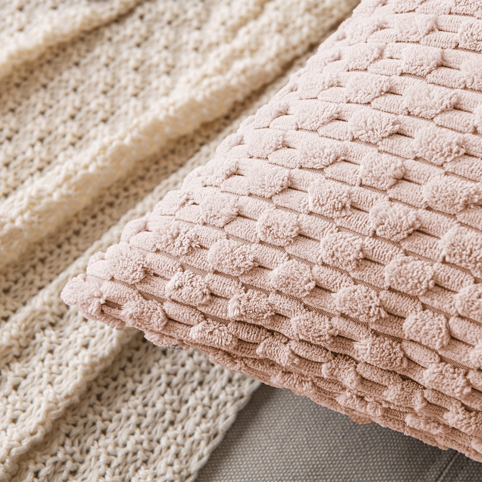 MIULEE Rust Throw Pillow Covers Soft Corduroy Decorative Set of 2