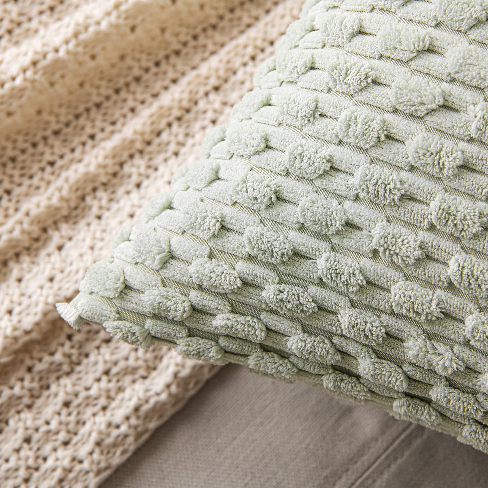 MIULEE Rust Throw Pillow Covers Soft Corduroy Decorative Set of 2