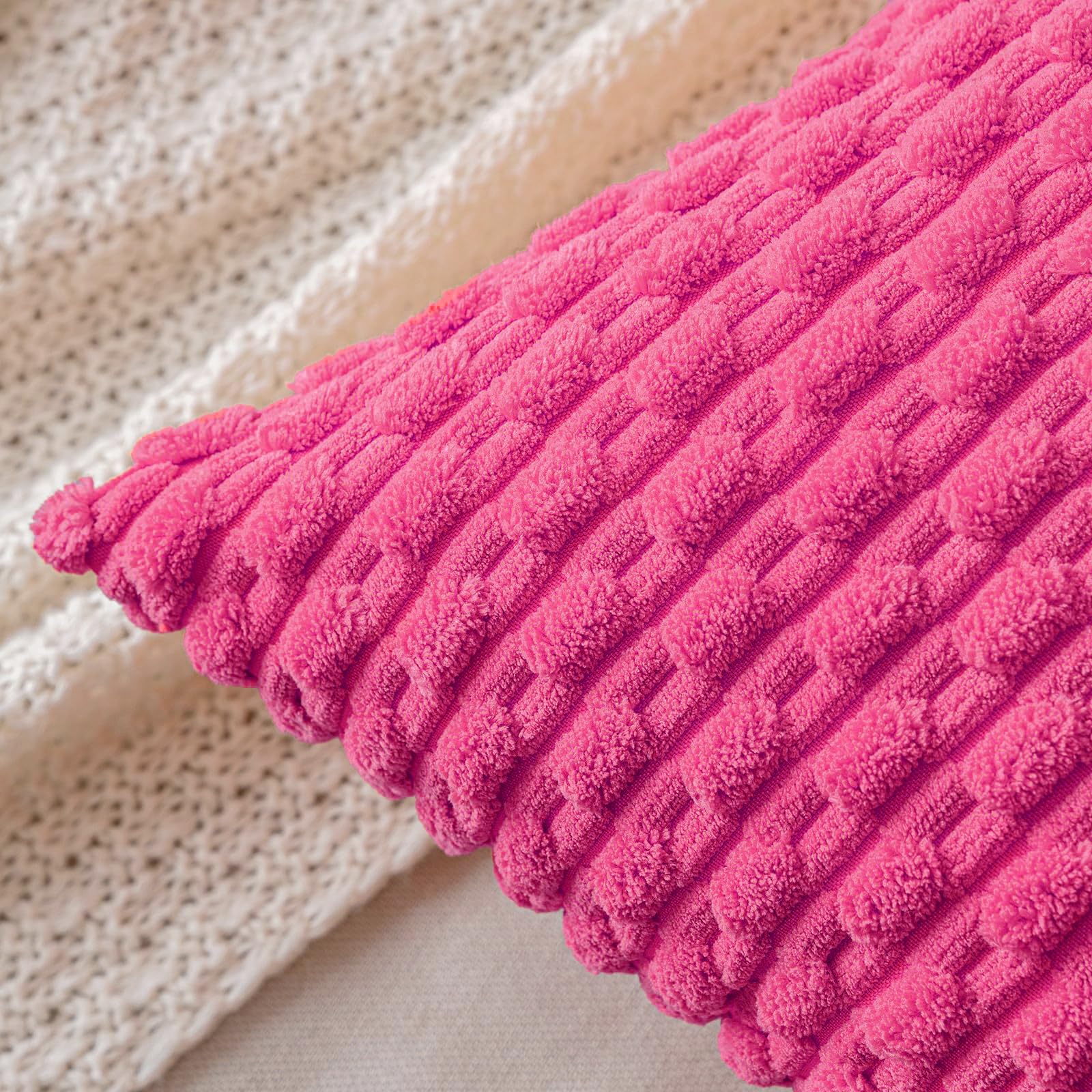 MIULEE Rust Throw Pillow Covers Soft Corduroy Decorative Set of 2