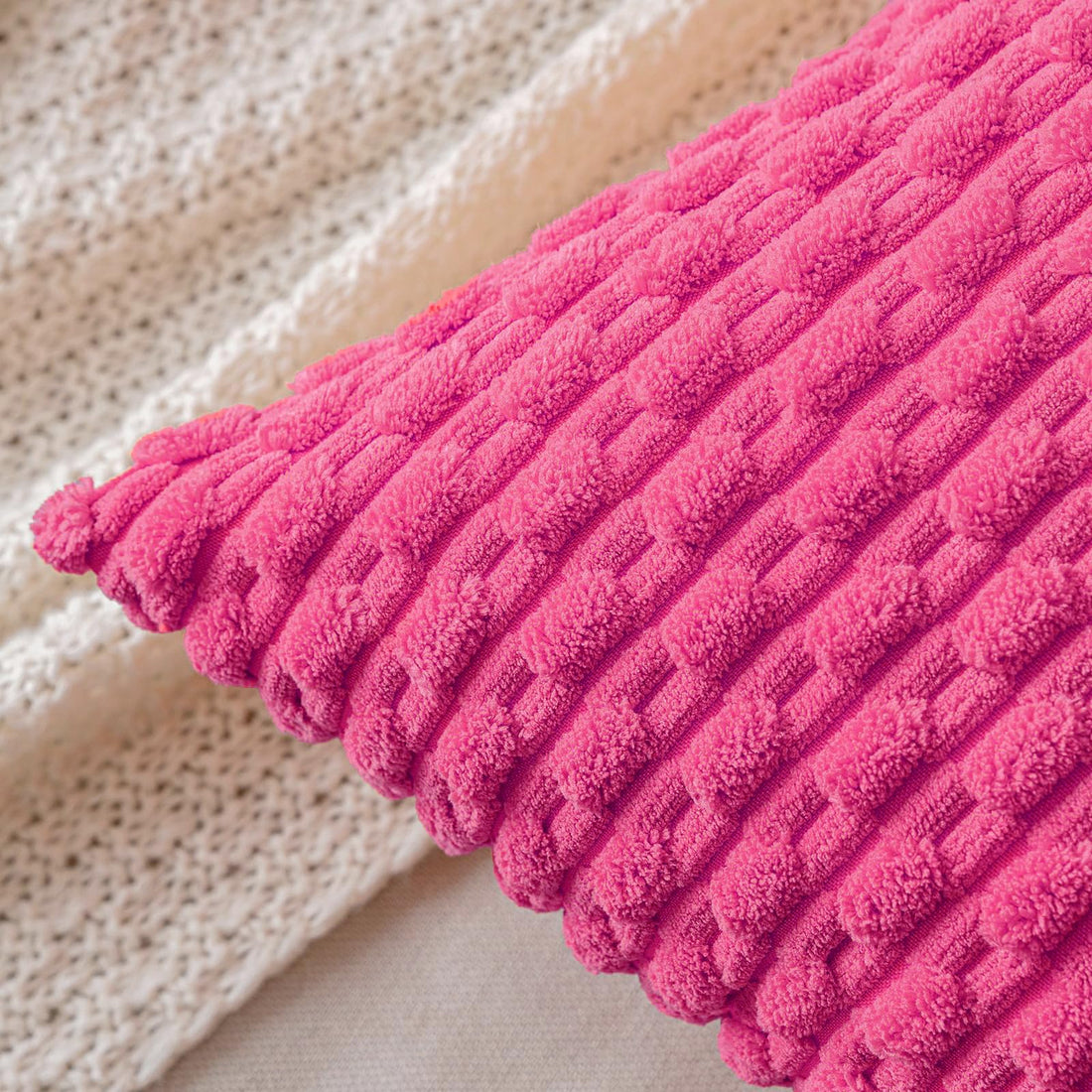 MIULEE Rust Throw Pillow Covers Soft Corduroy Decorative Set of 2