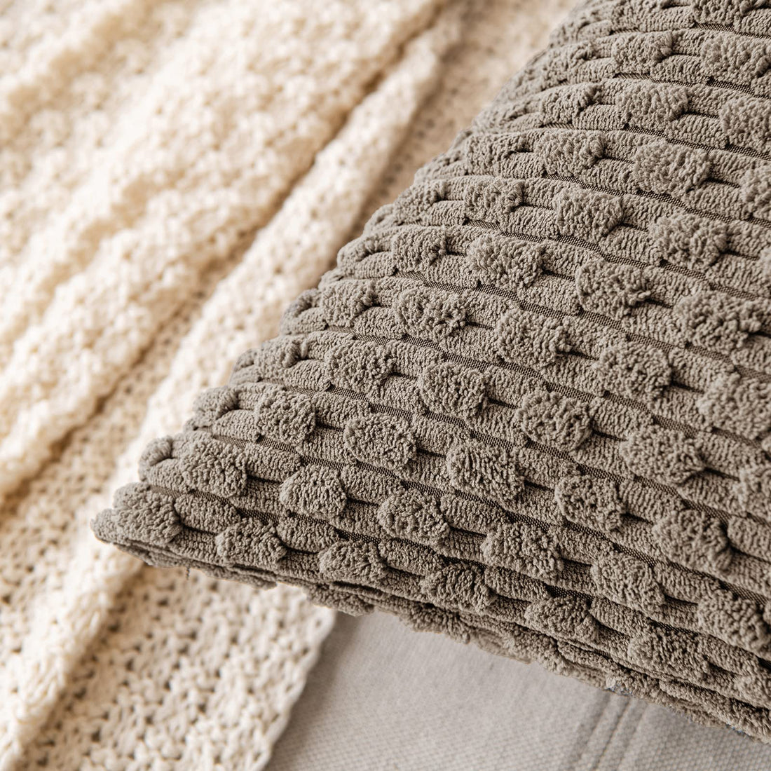 MIULEE Rust Throw Pillow Covers Soft Corduroy Decorative Set of 2