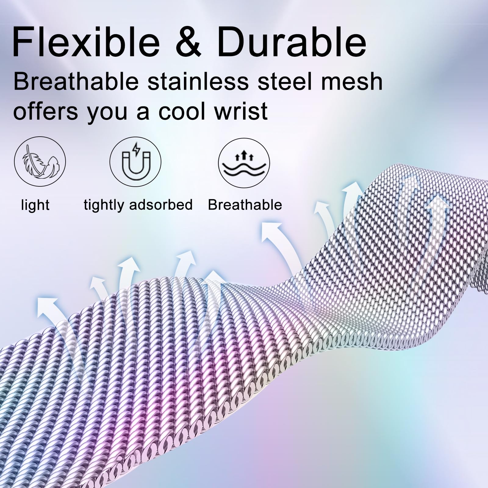 Surundo Fitbit  Metal Mesh Milanese Loop Adjustable Strap