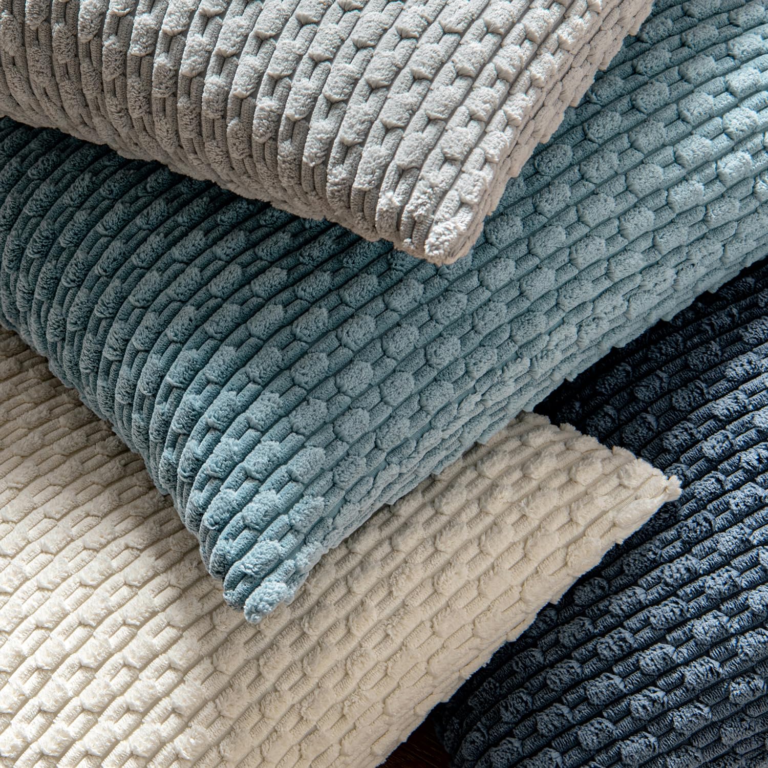 MIULEE Rust Throw Pillow Covers Soft Corduroy Decorative Set of 2