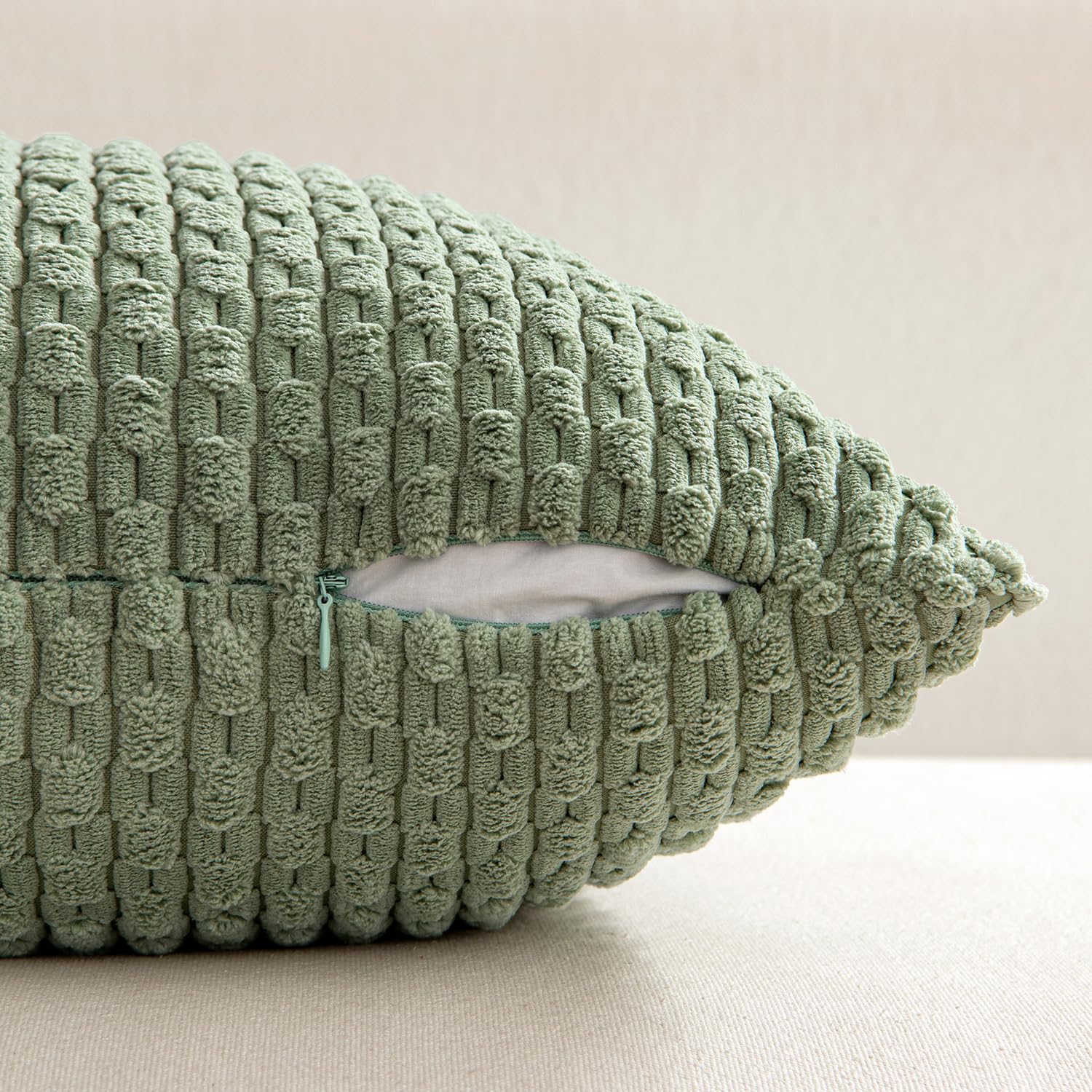 MIULEE Rust Throw Pillow Covers Soft Corduroy Decorative Set of 2