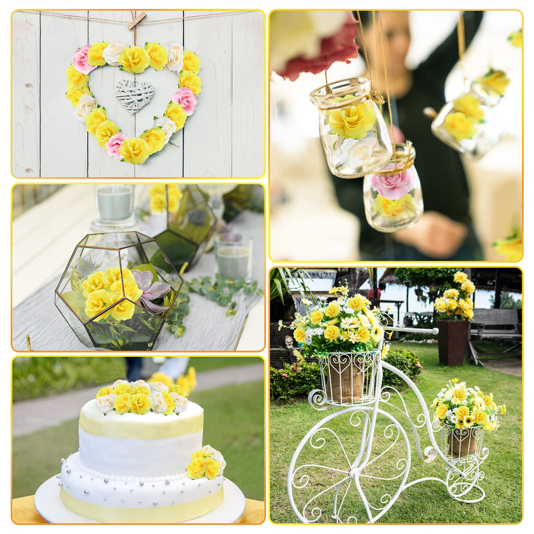 Kesoto 50pcs Red Roses Buds Artificial Flowers Bulk