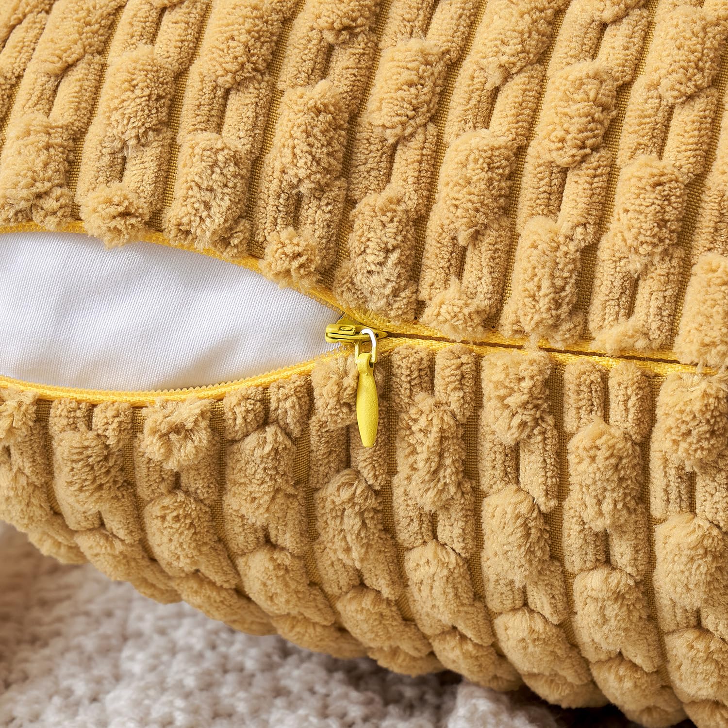 MIULEE Rust Throw Pillow Covers Soft Corduroy Decorative Set of 2