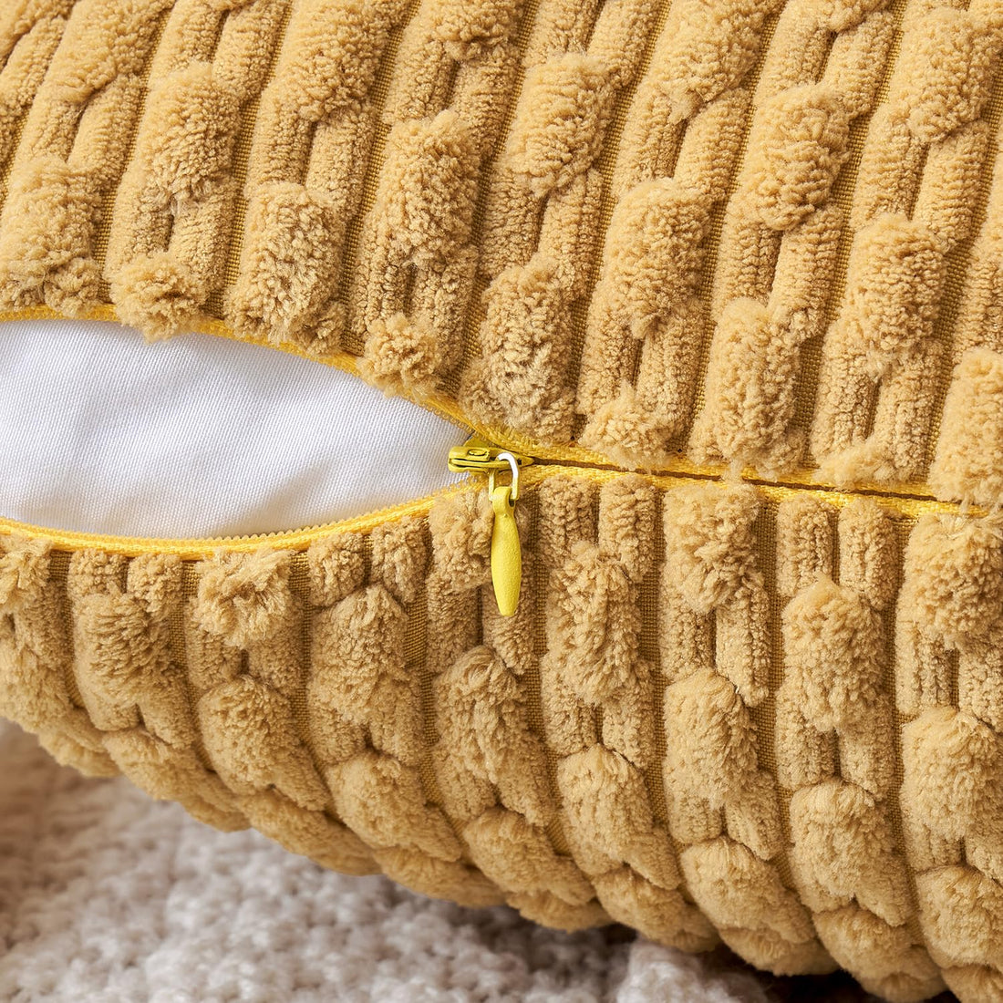 MIULEE Rust Throw Pillow Covers Soft Corduroy Decorative Set of 2