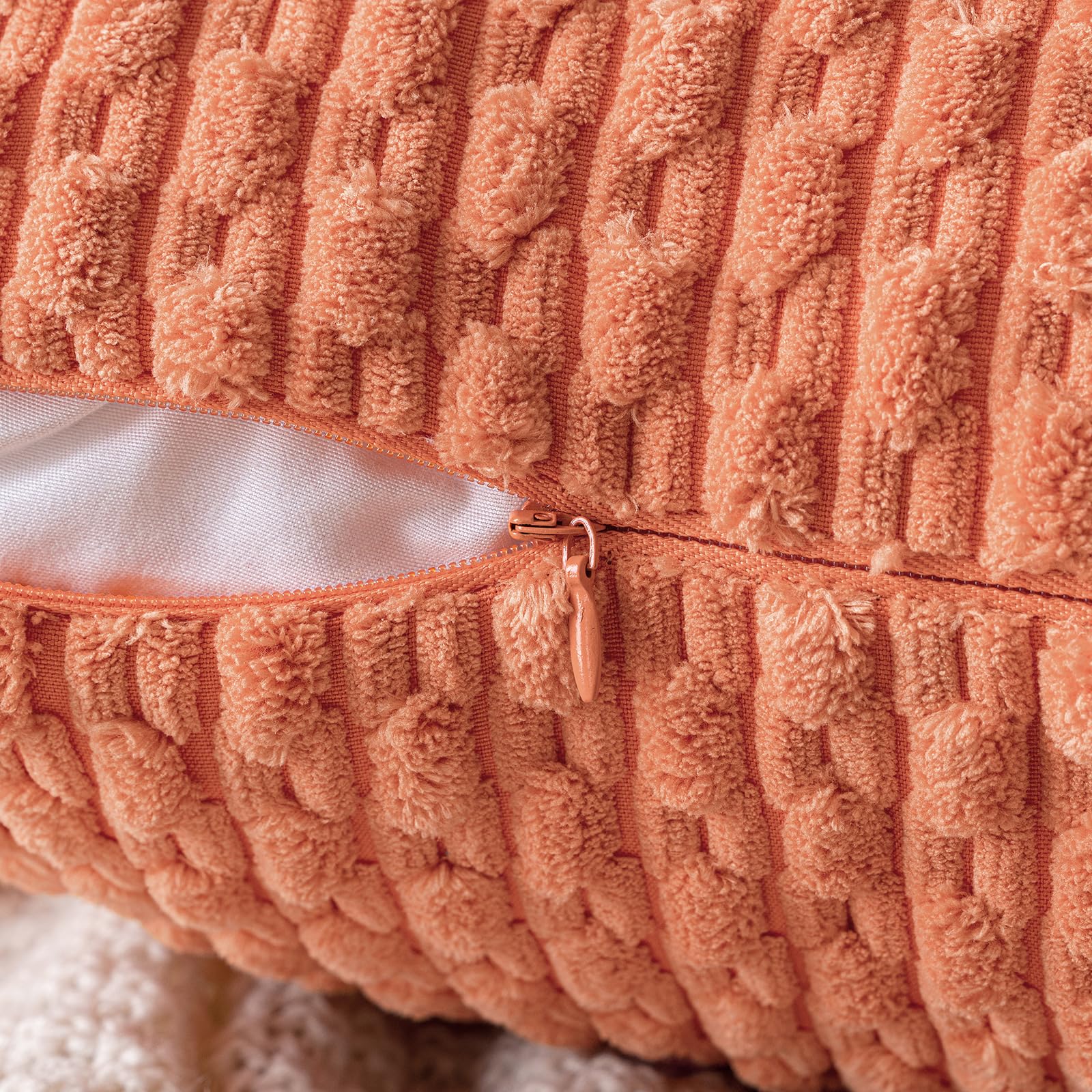 MIULEE Rust Throw Pillow Covers Soft Corduroy Decorative Set of 2