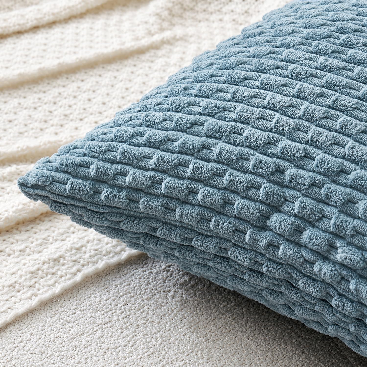 MIULEE Rust Throw Pillow Covers Soft Corduroy Decorative Set of 2