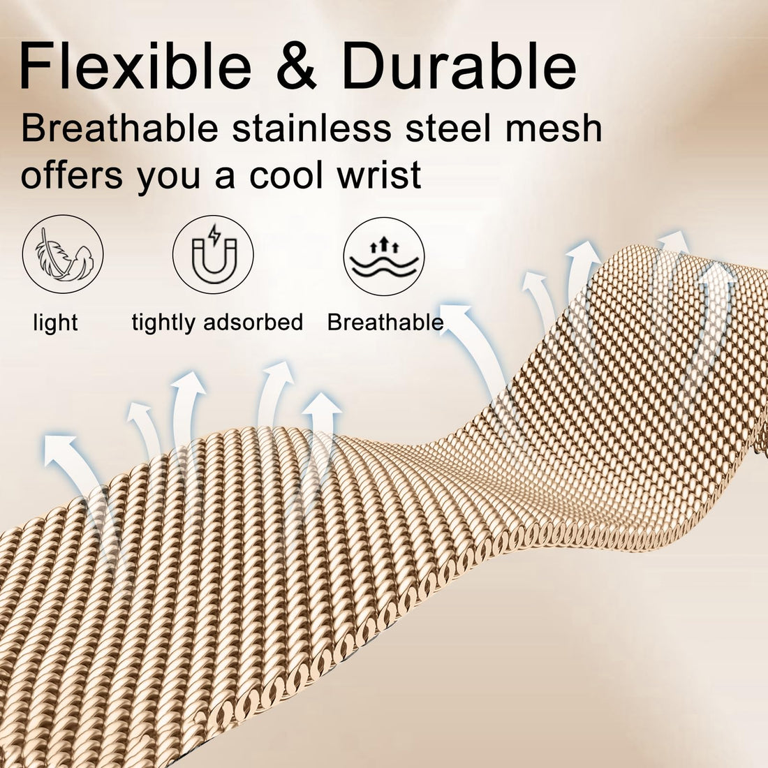 Surundo Fitbit  Metal Mesh Milanese Loop Adjustable Strap