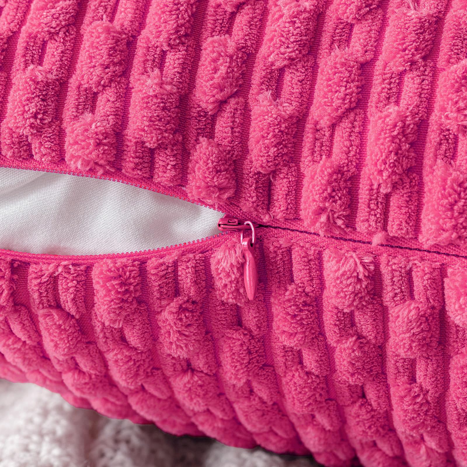 MIULEE Rust Throw Pillow Covers Soft Corduroy Decorative Set of 2