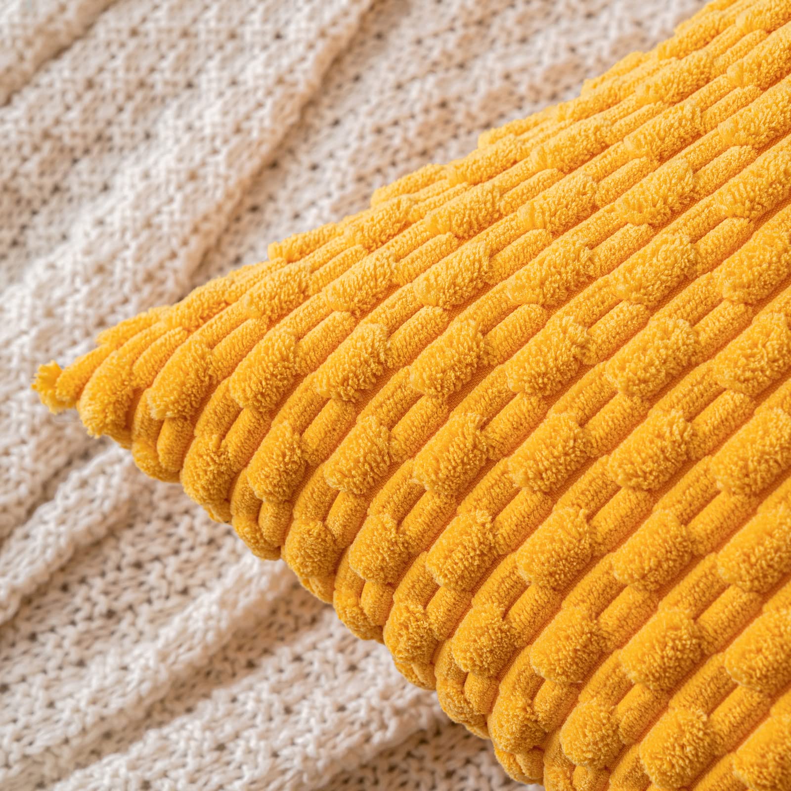 MIULEE Rust Throw Pillow Covers Soft Corduroy Decorative Set of 2