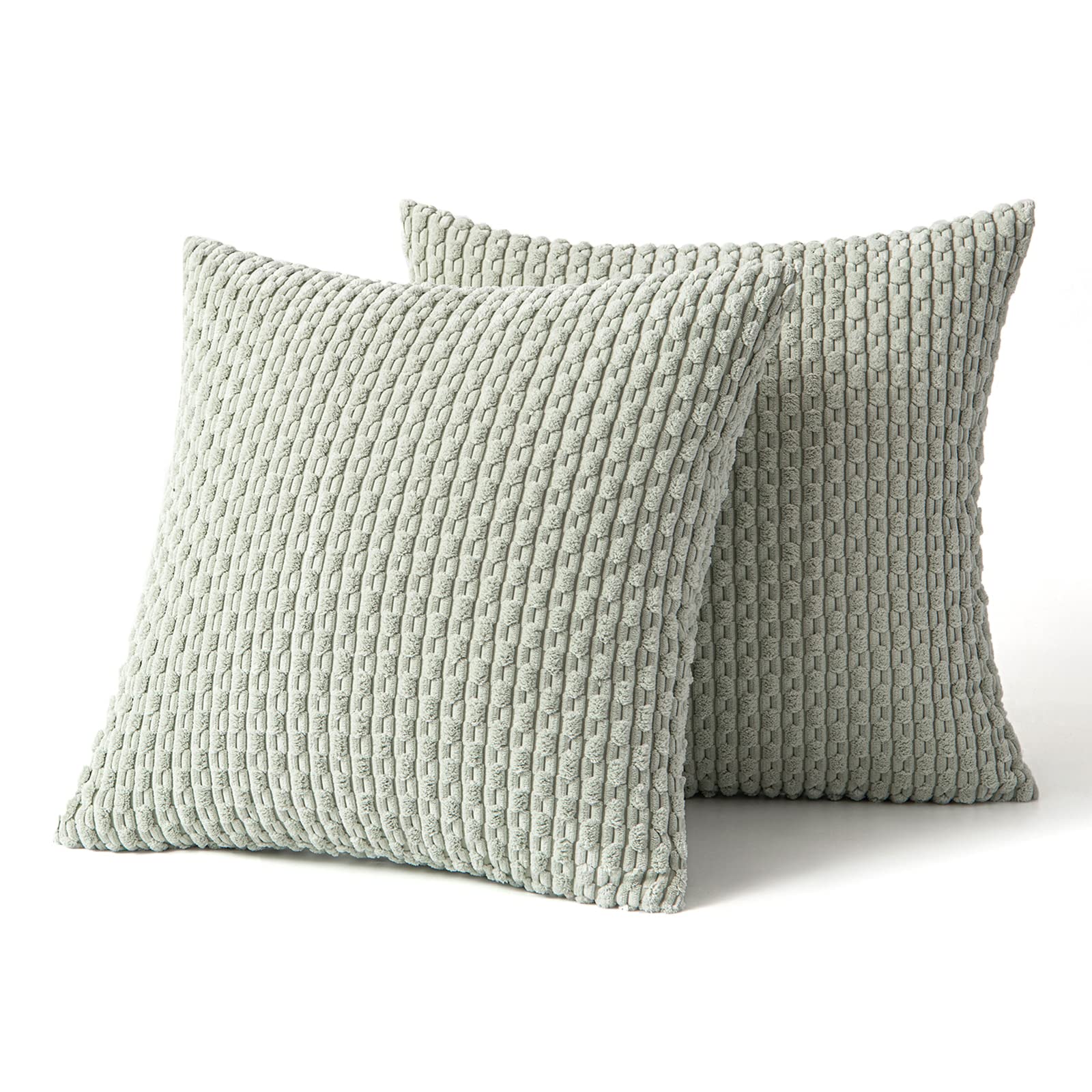 MIULEE Rust Throw Pillow Covers Soft Corduroy Decorative Set of 2