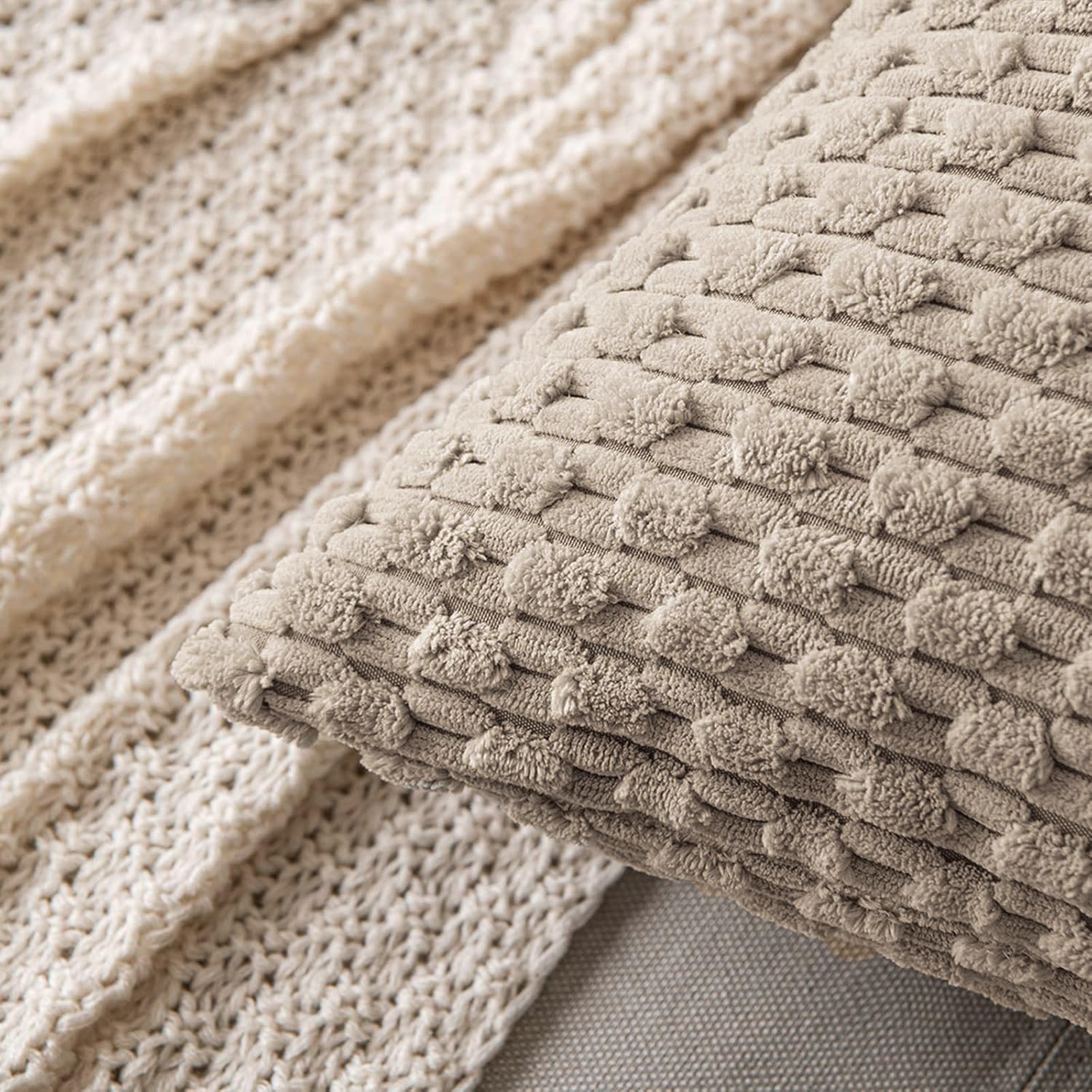 MIULEE Rust Throw Pillow Covers Soft Corduroy Decorative Set of 2