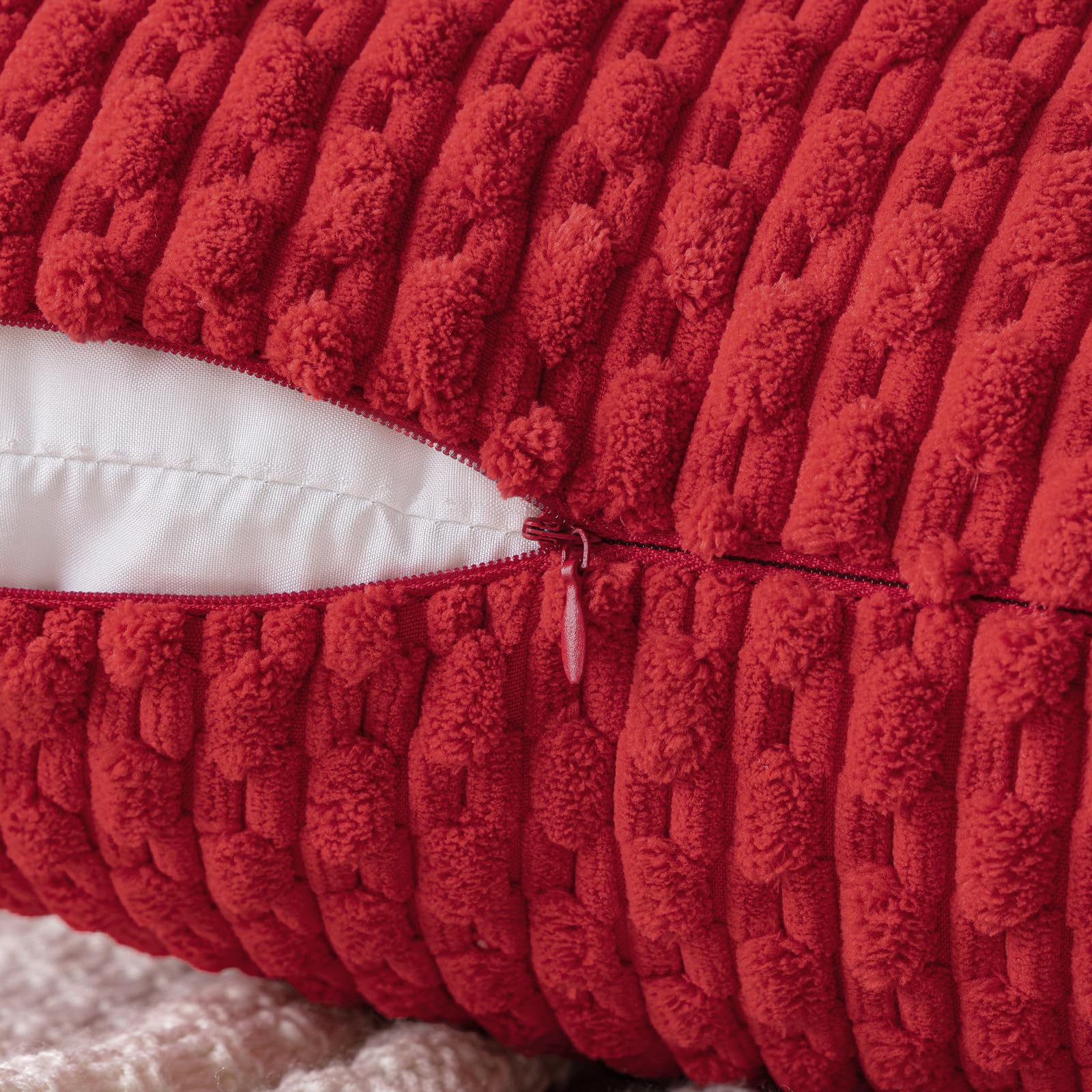 MIULEE Rust Throw Pillow Covers Soft Corduroy Decorative Set of 2